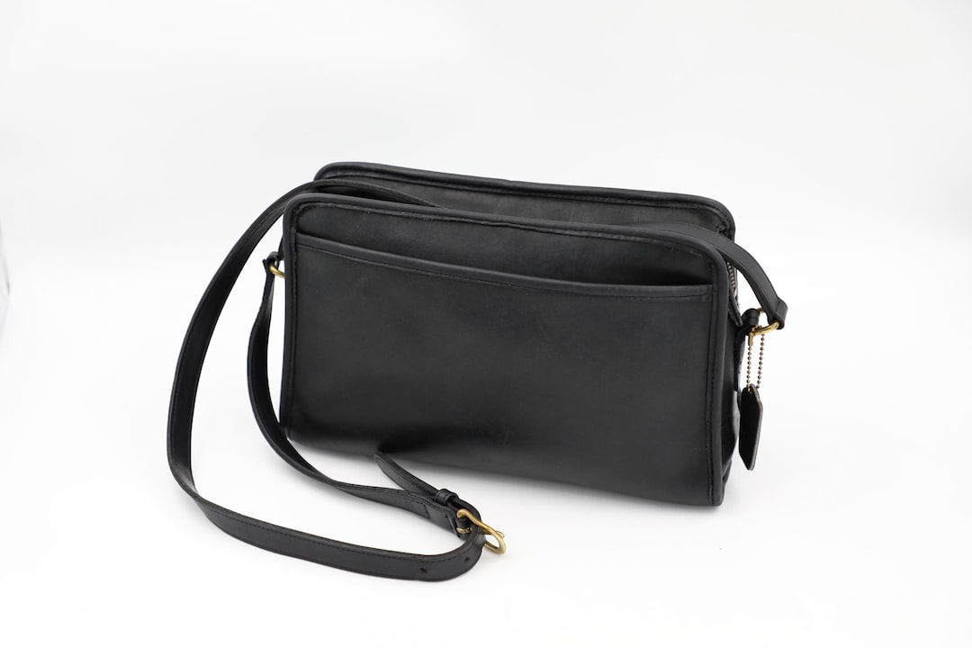 Coach Black Swagger 9820 - 1980s Leather Shoulder Bag - Vintage