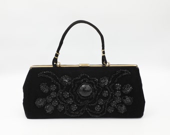 Caron Embellished Wool Handbag