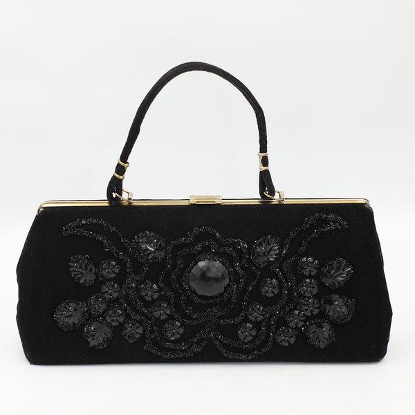 Caron Embellished Wool Handbag