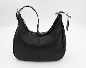 Torebka na ramię Coach Black Legacy Hobo 9342 ze skóry Y2K Baguette