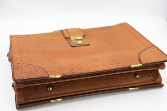 Renwick Gladstone Style Belting Leather Briefcase - image 7