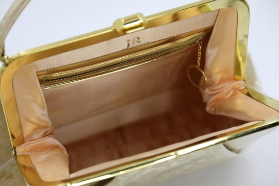 JR Florida Purse Gold Vinyl Handbag - image 7