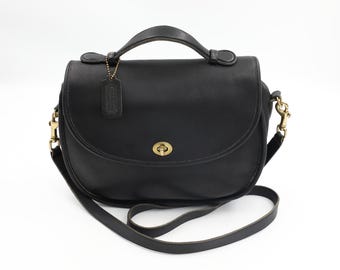 coach ショルダーバッグ Vintage Coach 9860 Plaza Bag Made '80s RED Full-grain Leather