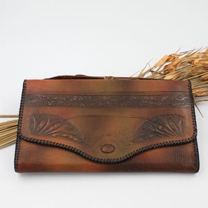 Bolso de mano grande Art Nouveau con monedero - Bolso antiguo de los años 20 - Bolso estilo flapper