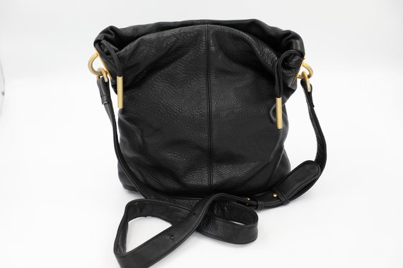 Black Leather Crossbody Bag Americana by Sharif - Etsy