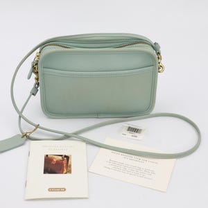 【貴重】COACH ベルト付きハンドバッグ ミントグリーン 貴重】COACH ベルト付きハンドバッグ ミントグリーン