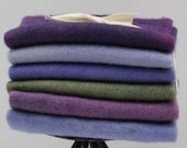 Delphiniums Fat Sixteenth Six Pack of Hand-dyed Wool for Rug Hooking Wool Applique Quilts