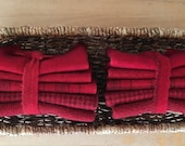 Hand Dyed Wool Bundle in TURKEY RED for Rug Hooking, Rug Braiding, Wool Quilts and Wool Applique