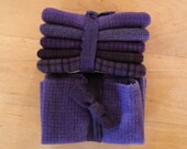 Hand Dyed Wool Bundle in DEEP PURPLE for Rug Hooking, Rug Braiding, Wool Quilts and Wool Applique