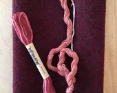 Hand Dyed Fat Eighth in BLACK CHERRY with 2 Coordinating Threads