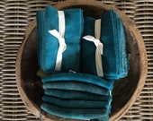 Hand Dyed Wool Bundle in DARK TEAL GREEN for Rug Hooking, Rug Braiding, Wool Quilts and Wool Applique