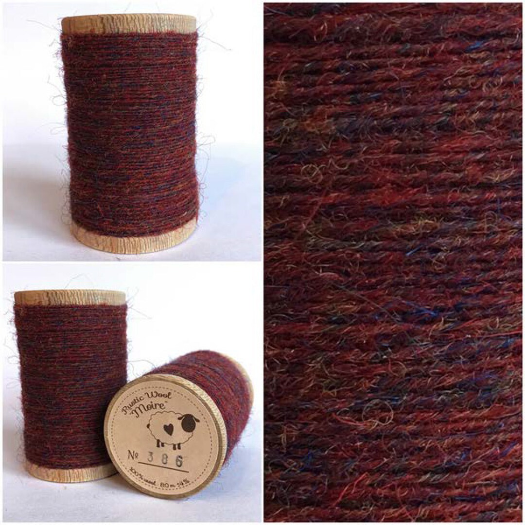 Moire Rustic Wool Thread Rustic Moire Wool Thread #386 for Hand Embroidery, Wool Applique ...