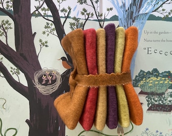 Rustic AUTUMN Hand-Dyed Wool Fabric Bundle: Rug Hooking, Applique