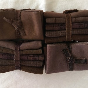 CHESTNUT BROWN Hand Dyed Wool Bundle for Rug Hooking and Wool Applique