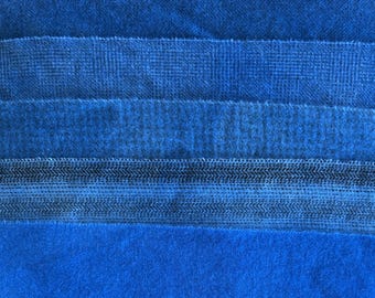 National Blue Wool Fabric Bundle, Rug Hooking, Applique