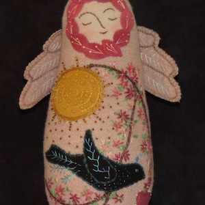 Spring Angel Wool Applique Paper Pattern Etsy