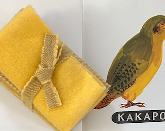 Buttercup Yellow Hand Dyed Wool Fat Quarter Bundle, Rug Hooking