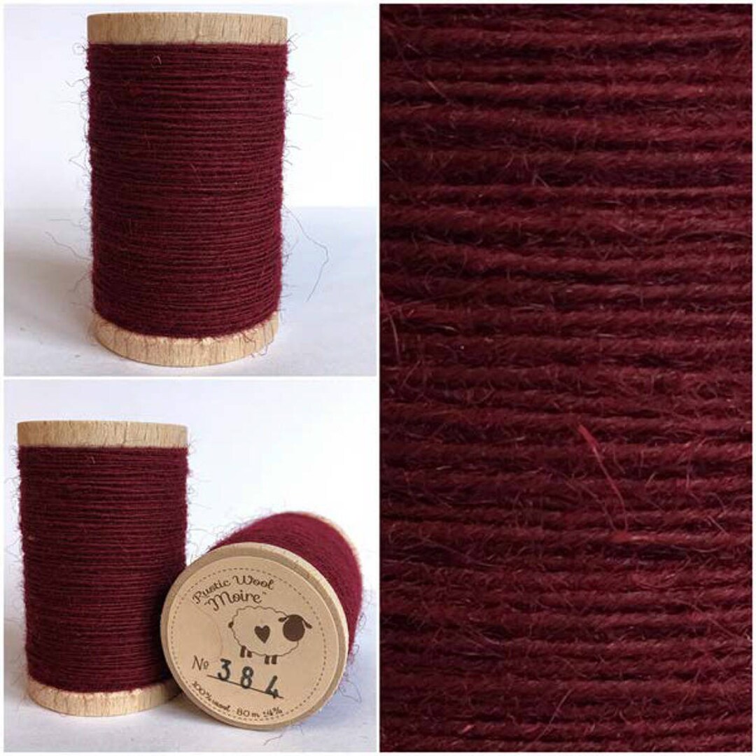 Moire Rustic Wool Thread Rustic Moire Wool Thread 384 for Embroidery, Wool Applique and Punch ...