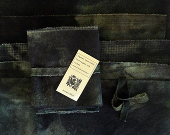 Hand Dyed Wool Bundle, Antique Black, Rug Hooking, Quilting