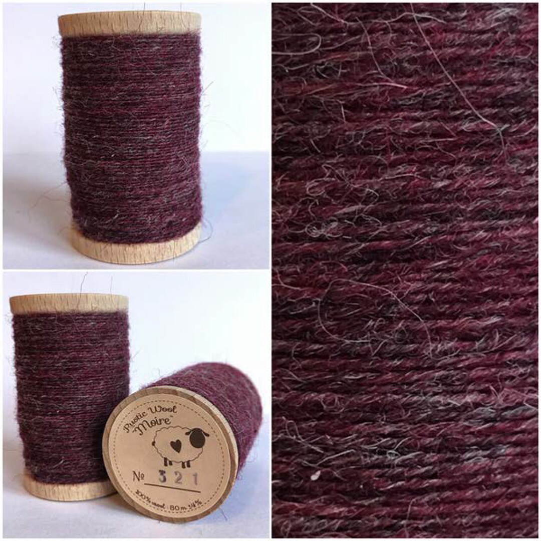 Moire Rustic Wool Thread Rustic Moire Wool Thread #321 for Hand Embroidery, Wool Applique ...