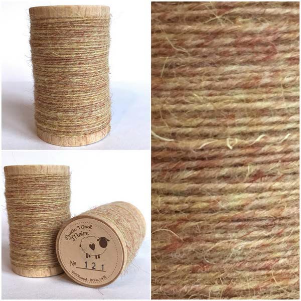 Rustic Moire Wool Thread #121 for Embroidery, Punch Needle Embroidery, and Wool Applique