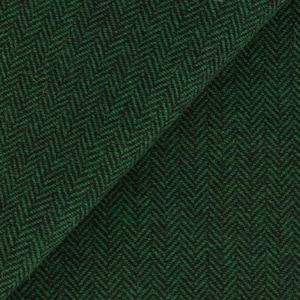 Green and Navy Herringbone Mill Dyed Wool Fat Quarter Yard for Rug Hooking, Rug Braiding, Wool Applique and Wool Quilt Making