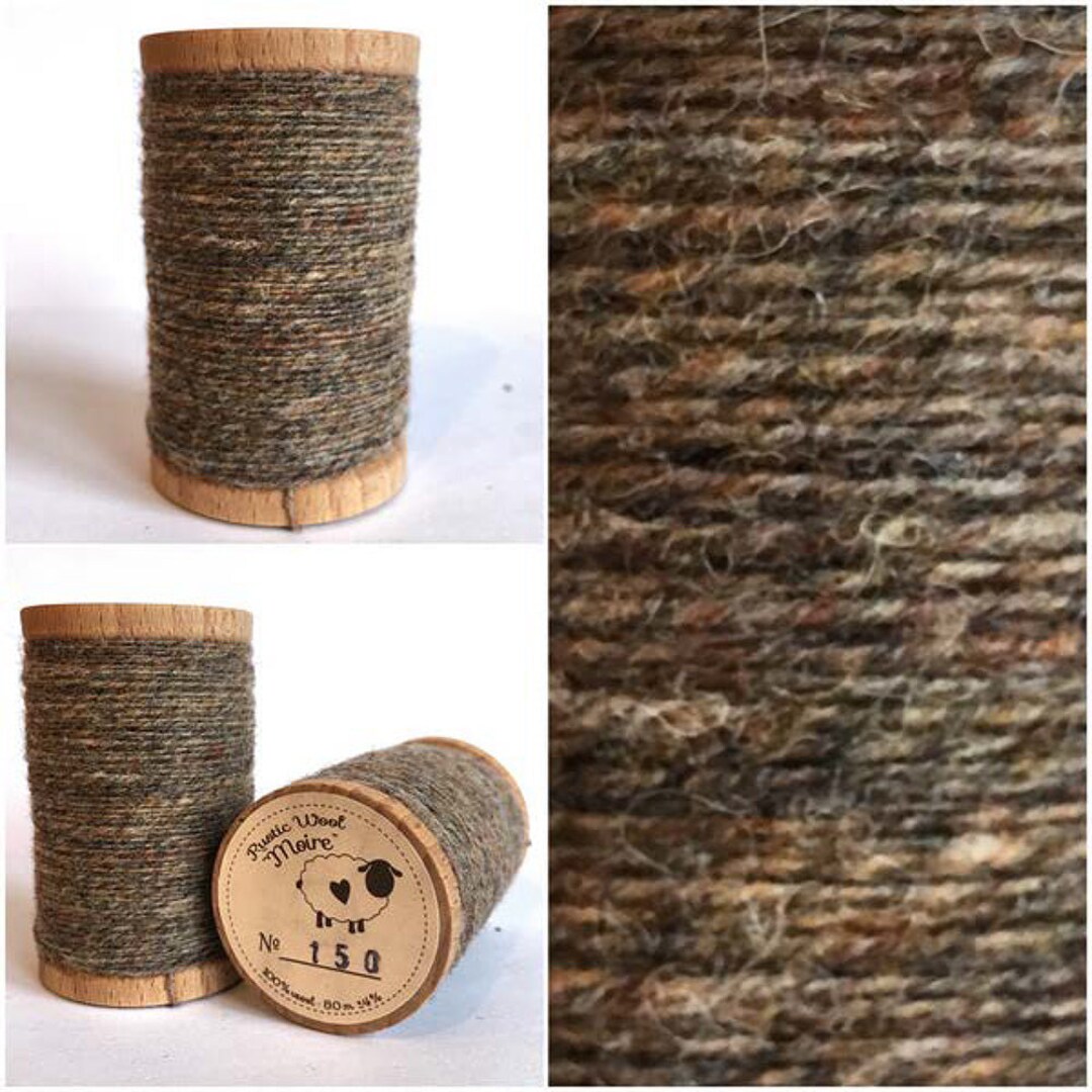Moire Rustic Wool Thread Rustic Moire Wool Thread #150 for Hand Embroidery, Wool Applique ...