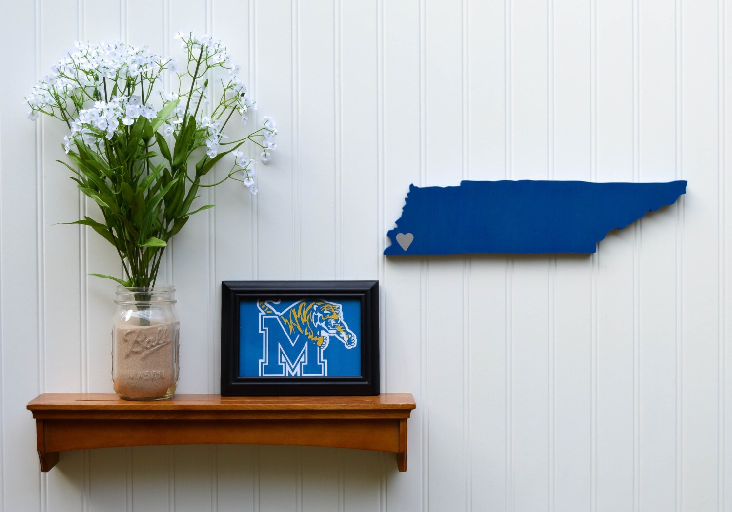 Memphis Tigers State Heart wall art handcrafted Etsy