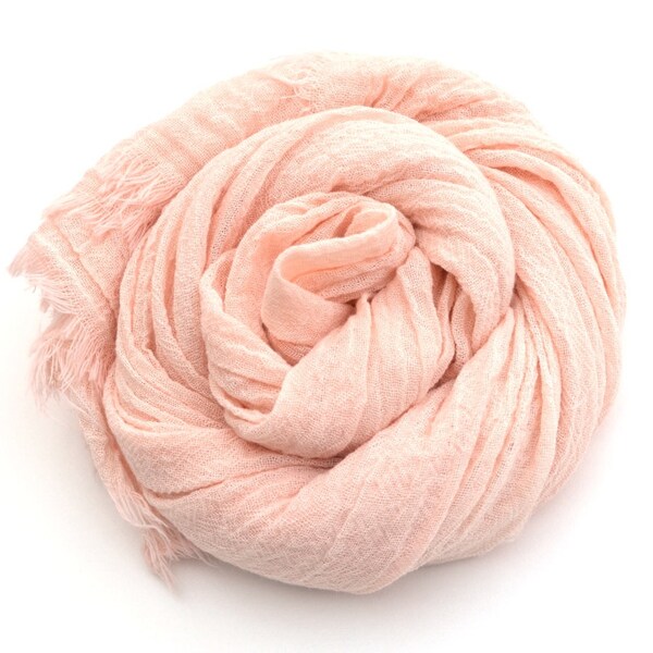 Nude Pink Cotton Scarf Pastel Scarf hand dyed Blush color