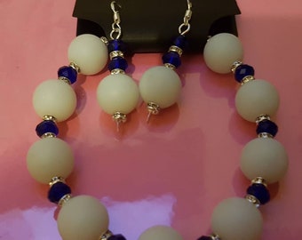 Bracelet de perles de verre elegance collection Bracelet et Earrig Set