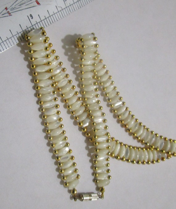 Genuine Mother of Pearl beads beautiful flat bead… - image 4