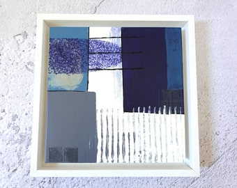 Morning Plains - Original Painting by Jenny. Acrylic on Board 20x20cm. Framed. Home decor gift for a small space in the bedroom or lounge