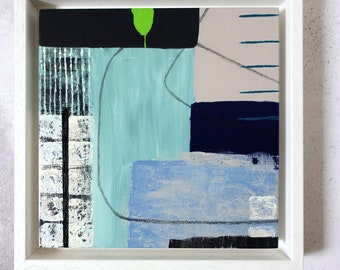 Morning Tide Abstract Painting - Framed Acrylic Marine Art