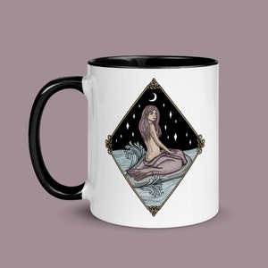 Moonlit Selkie by the Sea / Irish Folklore / Celtic Norse Mythology | 11oz Mug with Color Inside