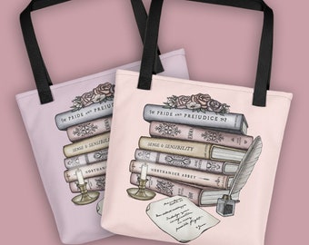 Jane Austen Book Collection / Letter From Jane / Bookish Bag | 15" Tote Bag