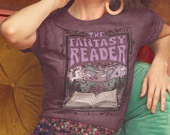 The Fantasy Reader // Retro Bookish Shirt // Fantasy Book Lovers || Unisex Lightweight Tri-Blend T-Shirt