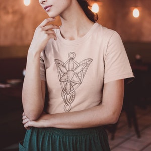 Abendstern-Anhänger | Kurzärmeliges Unisex Classic T-Shirt | Schwarze Tinte