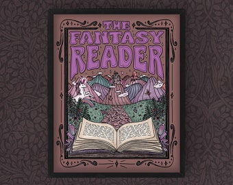 The Fantasy Reader // Retro Bookish Print // Fantasy Book Lovers || Premium Matte Printed Poster