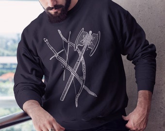 The Golden Trio | Axe / Sword / Bow |  Unisex Crewneck Sweatshirt