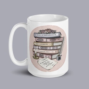 Jane Austen Book Collection Mug | Letter From Jane | White Mug
