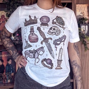 Romantasy Tropes Bookish Tee / Fantasy Romance Historical Romance | Unisex Triblend T-shirt