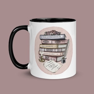Colección Jane Austen / Carta de Jane / Taza de 11 oz con color en el interior