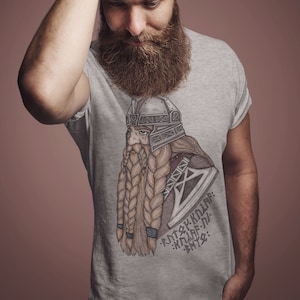 The Dwarven Warrior // Dwarf Battle Axe // Baruk Khazâd || Short-Sleeve Unisex Classic T-Shirt - Colored Ink