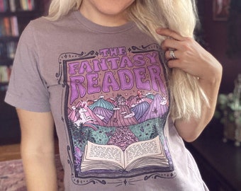 The Fantasy Reader v.2 // Retro Bookish Shirt // Fantasy Book Lovers || Unisex Classic T-shirt [w/background]