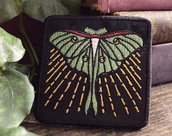 Majestic Luna Moth Patch || Embroidered Patches