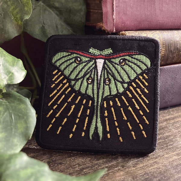 Majestic Luna Moth Patch || Embroidered Patches