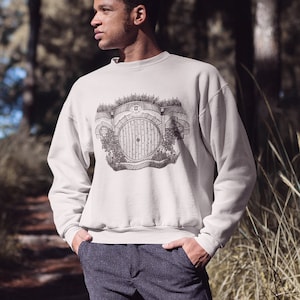 Ronde deur cottage | Uniseks sweatshirt met ronde hals