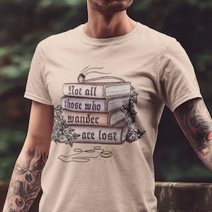 Not All Those Who Wander Are Lost / Fantasy Middle Earth Book Stack | Short-Sleeve Unisex Classic T-Shirt
