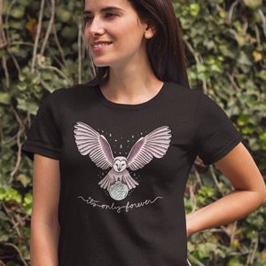 It&#39;s Only Forever // Owl & Labyrinth Crystal Ball || Unisex Lightweight Tri-Blend T-Shirt