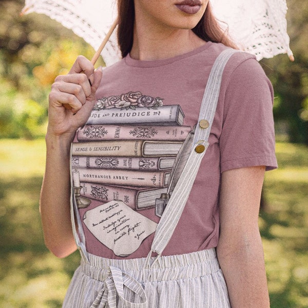 Jane Austen Buchsammlung | Buch Shirt / Letter From Jane | Kurzarm Unisex Classic T-Shirt - Colored Ink
